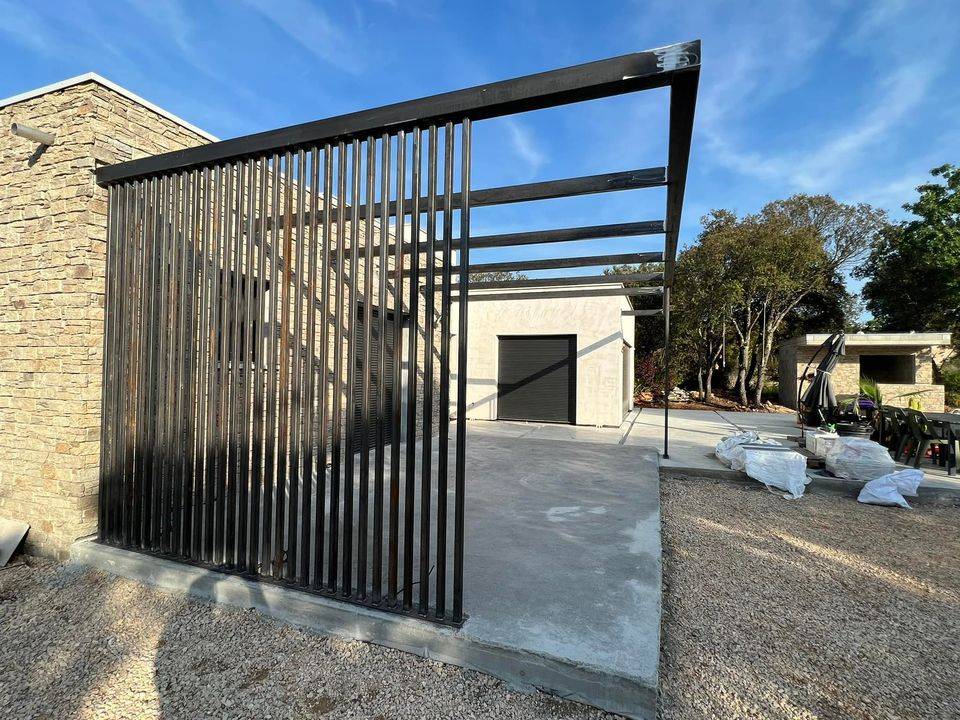 pergola tube acier carré sur mesure calas