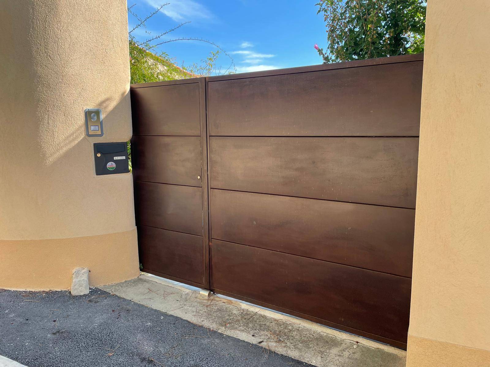 portail sur mesure coulissant effet rouille rognac