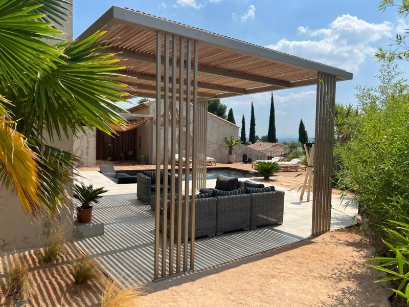 pergola design bois acier aix en provence